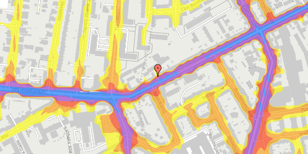 Trafikstøjkort på Vesterbrogade 142A, 2. , 1620 København V