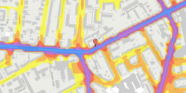 Trafikstøjkort på Vesterbrogade 148B, 1. th, 1620 København V