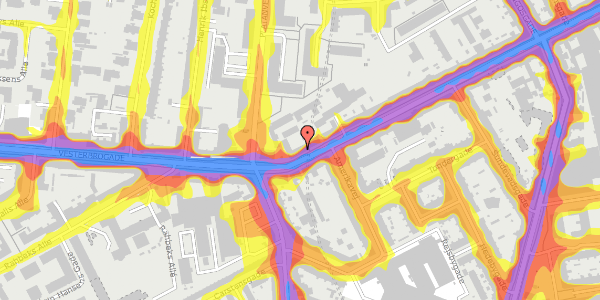 Trafikstøjkort på Vesterbrogade 148B, 2. tv, 1620 København V