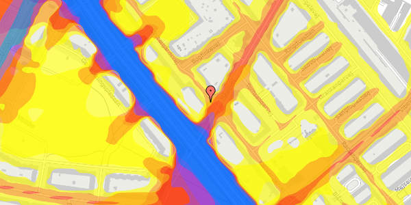 Trafikstøjkort på Vestergårdsvej 1, st. tv, 2400 København NV