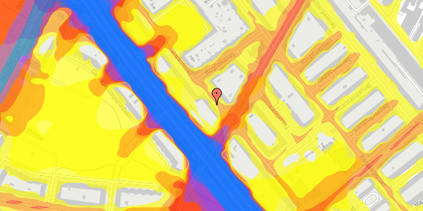 Trafikstøjkort på Vestergårdsvej 5, 2. th, 2400 København NV