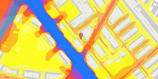 Trafikstøjkort på Vestergårdsvej 7, st. th, 2400 København NV