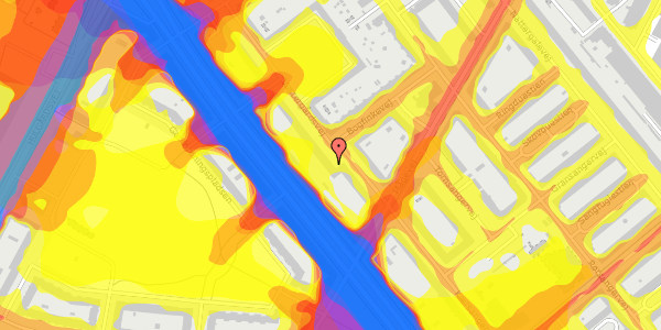 Trafikstøjkort på Vestergårdsvej 13, 2. th, 2400 København NV