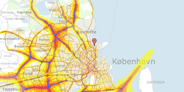 Trafikstøjkort på Vesterled 12, 2100 København Ø