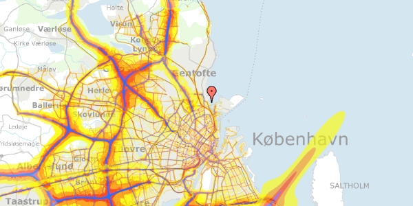 Trafikstøjkort på Vesterled 20, 2100 København Ø