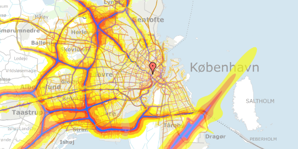 Trafikstøjkort på Vester Søgade 68, 1. tv, 1601 København V