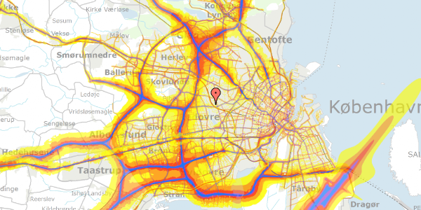 Trafikstøjkort på Vestervigvej 13, 2720 Vanløse