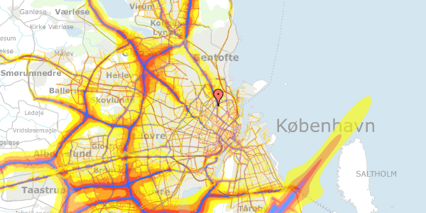 Trafikstøjkort på Vibekegade 26, 1. th, 2100 København Ø