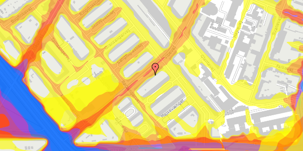 Trafikstøjkort på Vibevej 55, 1. th, 2400 København NV