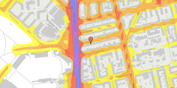 Trafikstøjkort på Viborggade 4, 2. th, 2100 København Ø