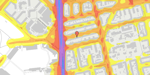 Trafikstøjkort på Viborggade 8, st. tv, 2100 København Ø