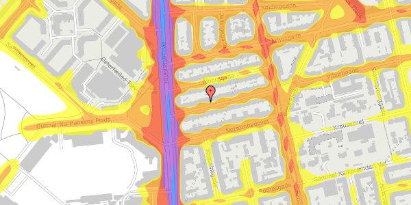 Trafikstøjkort på Viborggade 9, kl. , 2100 København Ø