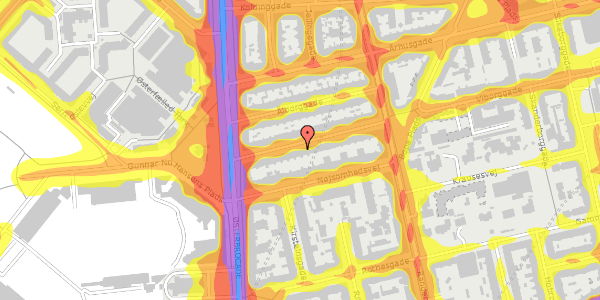 Trafikstøjkort på Viborggade 12, 2. tv, 2100 København Ø