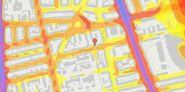 Trafikstøjkort på Viborggade 61, 2. th, 2100 København Ø