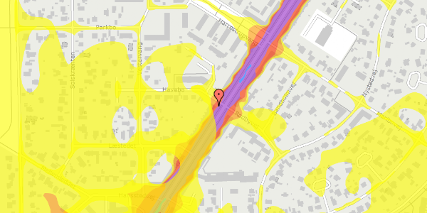 Trafikstøjkort på Vigerslevvej 68A, 2500 Valby