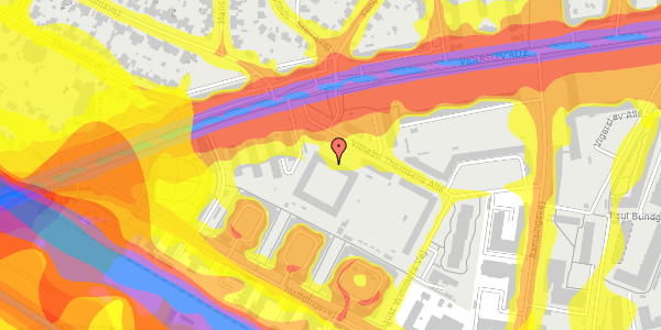 Trafikstøjkort på Vilhelm Thomsens Allé 8, 2. th, 2500 Valby