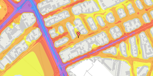 Trafikstøjkort på Willemoesgade 11, 2. th, 2100 København Ø