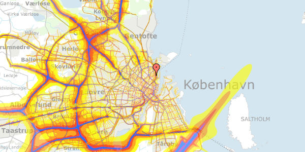 Trafikstøjkort på Willemoesgade 46, 1. th, 2100 København Ø