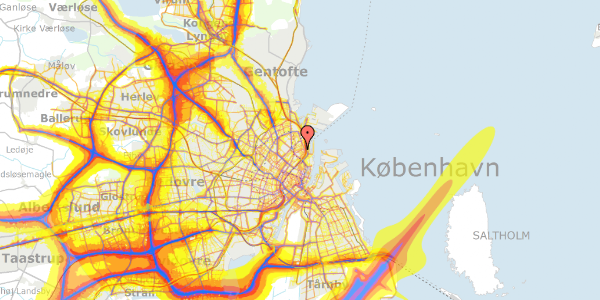 Trafikstøjkort på Willemoesgade 54, 1. th, 2100 København Ø