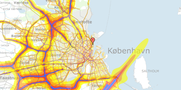 Trafikstøjkort på Willemoesgade 70, 1. 1, 2100 København Ø