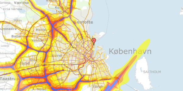 Trafikstøjkort på Willemoesgade 70, 3. 2, 2100 København Ø