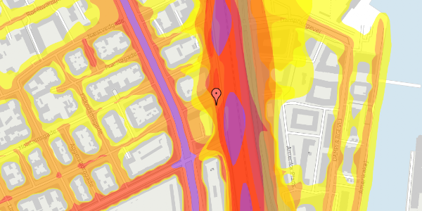 Trafikstøjkort på Willemoesgade 80, 4. , 2100 København Ø