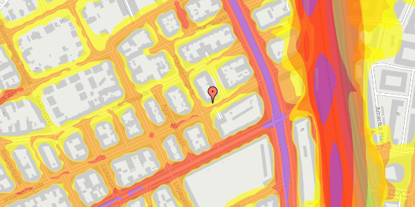 Trafikstøjkort på Willemoesgade 81, 3. th, 2100 København Ø