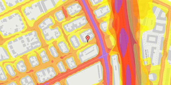 Trafikstøjkort på Willemoesgade 85, 3. th, 2100 København Ø