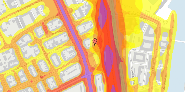 Trafikstøjkort på Willemoesgade 93B, 4. th, 2100 København Ø