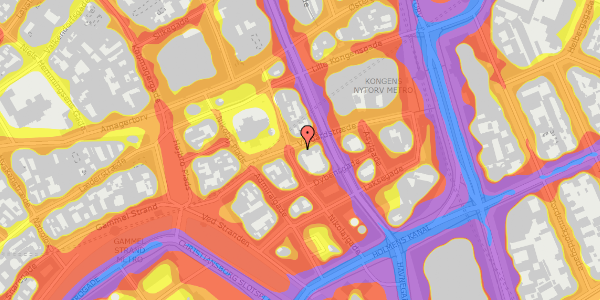 Trafikstøjkort på Vingårdstræde 21, 2. th, 1070 København K