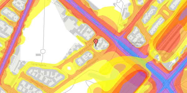 Trafikstøjkort på Visbygade 6, st. th, 2100 København Ø