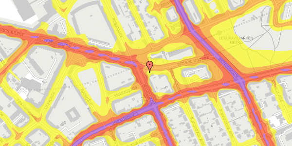 Trafikstøjkort på Wittenberggade 25, 1. th, 2300 København S