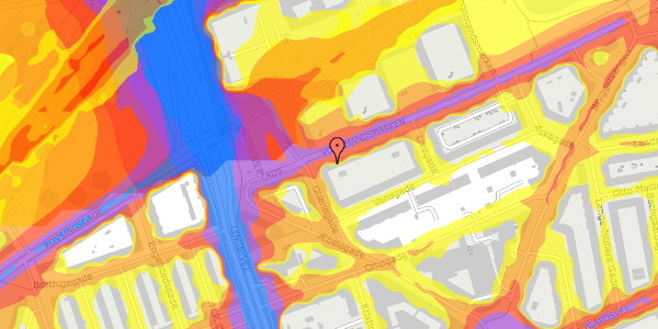 Trafikstøjkort på Vognmandsmarken 12, st. th, 2100 København Ø