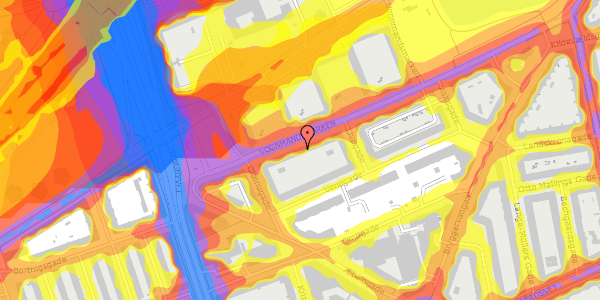 Trafikstøjkort på Vognmandsmarken 18, st. th, 2100 København Ø