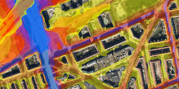 Trafikstøjkort på Vognmandsmarken 22, st. th, 2100 København Ø