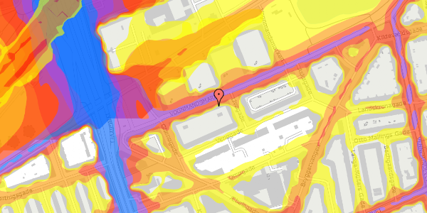 Trafikstøjkort på Vognmandsmarken 22, 4. th, 2100 København Ø