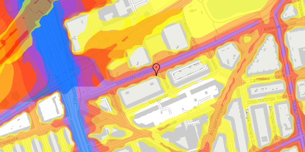 Trafikstøjkort på Vognmandsmarken 24, st. th, 2100 København Ø