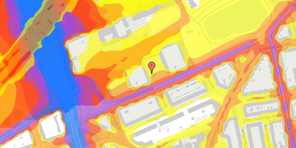 Trafikstøjkort på Vognmandsmarken 29, st. th, 2100 København Ø