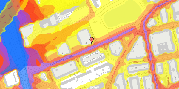 Trafikstøjkort på Vognmandsmarken 51, st. th, 2100 København Ø