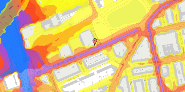 Trafikstøjkort på Vognmandsmarken 51, 3. th, 2100 København Ø