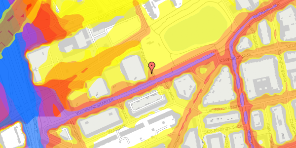 Trafikstøjkort på Vognmandsmarken 55, st. th, 2100 København Ø