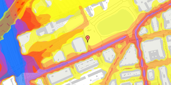 Trafikstøjkort på Vognmandsmarken 59, st. th, 2100 København Ø