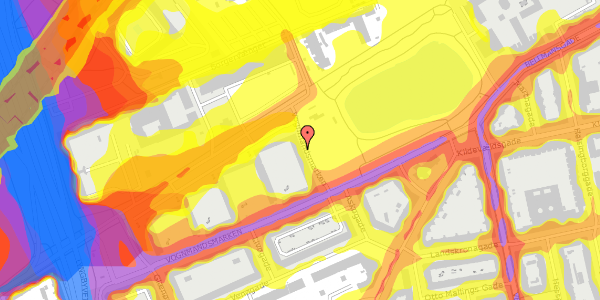 Trafikstøjkort på Vognmandsmarken 61, 2. th, 2100 København Ø