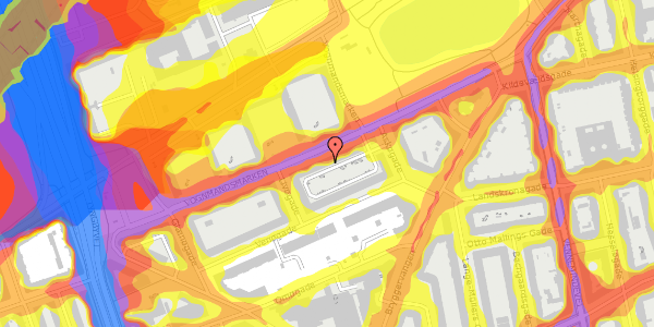 Trafikstøjkort på Vognmandsmarken 62, st. tv, 2100 København Ø