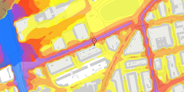 Trafikstøjkort på Vognmandsmarken 68, st. th, 2100 København Ø