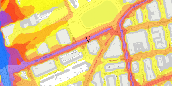 Trafikstøjkort på Vognmandsmarken 72, 1. th, 2100 København Ø