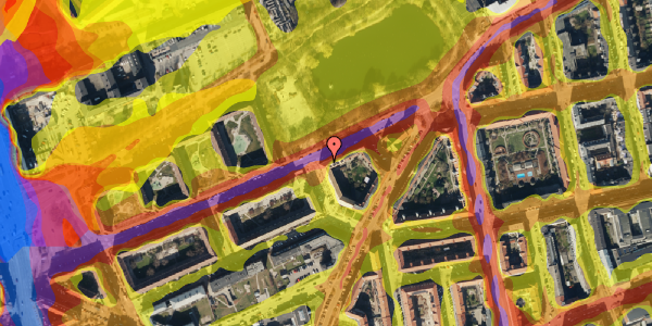 Trafikstøjkort på Vognmandsmarken 72, 3. th, 2100 København Ø