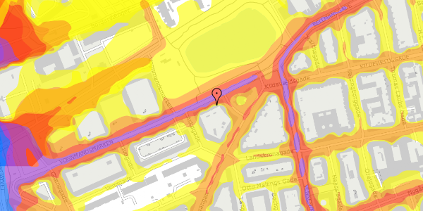 Trafikstøjkort på Vognmandsmarken 76, st. th, 2100 København Ø