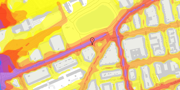 Trafikstøjkort på Vognmandsmarken 78, 2. th, 2100 København Ø