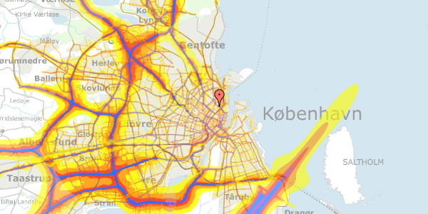 Trafikstøjkort på Voldmestergade 18, 2100 København Ø